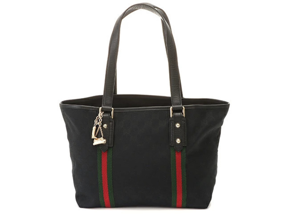 Gucci GG Canvas Sherry Tote Bag Black